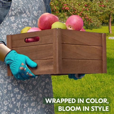 VGO 1 Pair Premium Genuine Goat Leather Puncture Resistant Palm and Fingertips Gardening Gloves For Women(GA3561/GA7454))